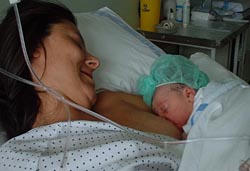 Lactancia materna en el Hospital La Paz de Madrid.